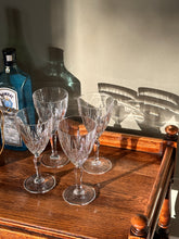 Load image into Gallery viewer, four cut crystal wine glasses