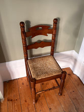Load image into Gallery viewer, Set of Four Ladder Back Rush Country Dining Room Chairs