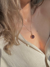Load image into Gallery viewer, antique rose gold fob necklace