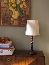 Load image into Gallery viewer, Antique Oak Barley Twist Lamp