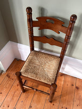 Load image into Gallery viewer, Set of Four Ladder Back Rush Country Dining Room Chairs