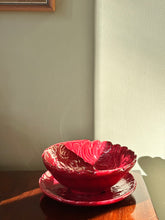 Load image into Gallery viewer, Antique Majolica Leaf Grape bowl