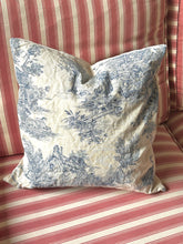 Load image into Gallery viewer, Handmade French Blue Toile Cushions