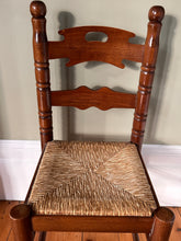 Load image into Gallery viewer, Set of Four Ladder Back Rush Country Dining Room Chairs