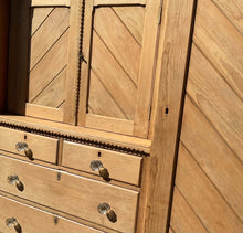 Load image into Gallery viewer, Victorian Solid Pine Triple Wardrobe 6 drawer commode
