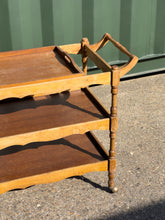 Load image into Gallery viewer, Antique French Oak Wavy Drinks Trolley

