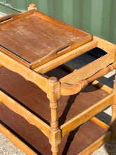 Load image into Gallery viewer, Antique French Oak Wavy Drinks Trolley
