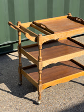 Load image into Gallery viewer, Antique French Oak Wavy Drinks Trolley
