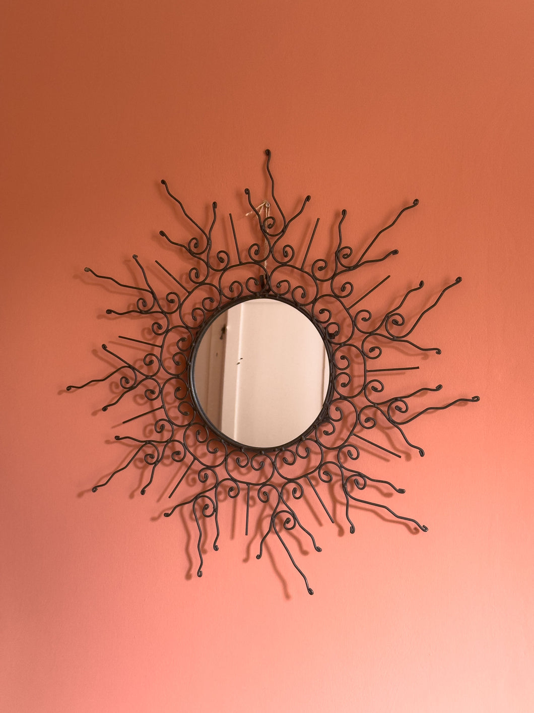 French Metal Sunburst Mirror