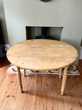 Load image into Gallery viewer, Antique French Farmhouse Rustic Round Drop Leaf Table
