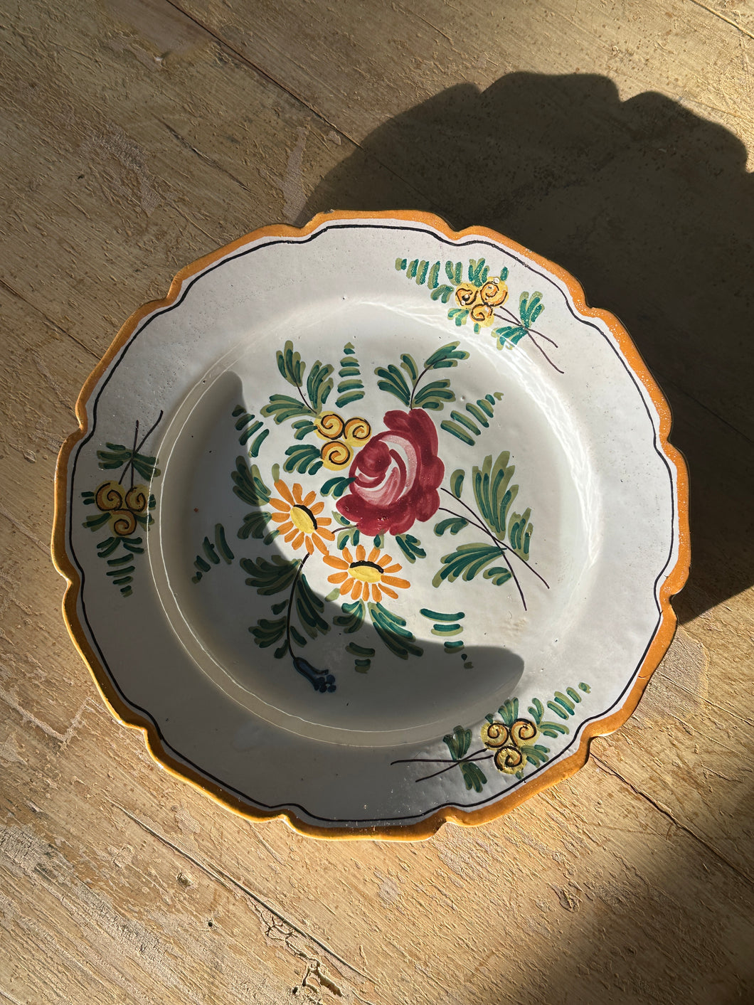Hand-painted French Floral Plate