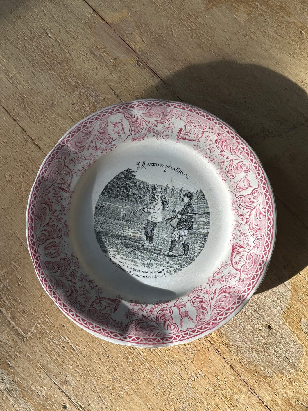 Small Pink French Plate - DONE NEED DIMENSIONS