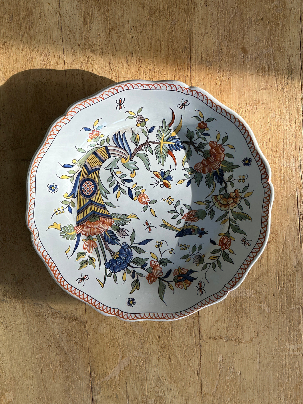 Antique French Faience Floral Plate