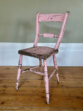 Load image into Gallery viewer, Pink Wooden Shabby Children&#39;s Chair
