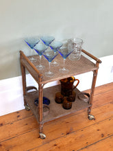 Load image into Gallery viewer, 1950s French Rattan Cocktail Drinks Trolley
