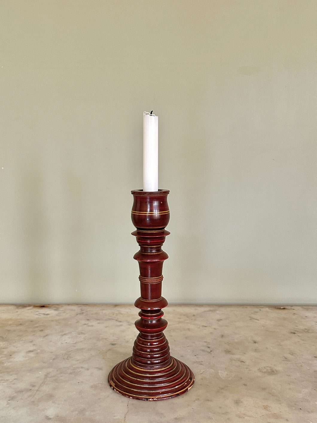 Vintage Wooden Candlestick Holder