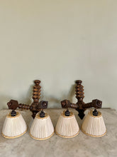 Load image into Gallery viewer, Pair of French Wooden Mid Century Wall Lights Attributed to Charles Dudouyt
