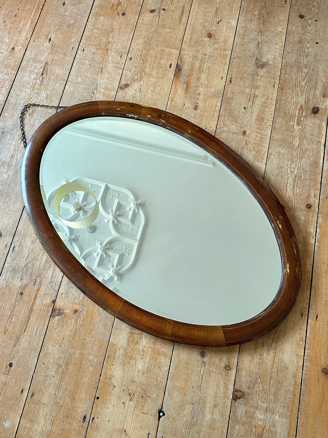 Antique Rustic Wooden Mirror