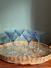 Load image into Gallery viewer, Set of Six Blue Martini Glasses
