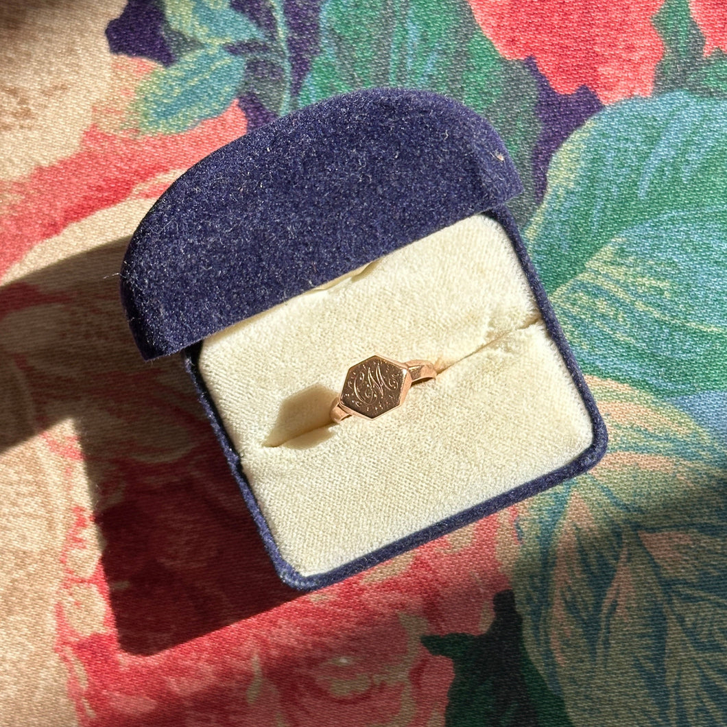 Vintage 9ct Rose Gold Signet Ring