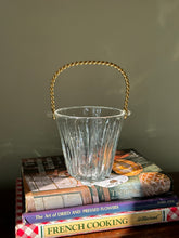 Load image into Gallery viewer, Vintage French Cut Crystal Ice Bucket With Twisted Rope Gold Handle
