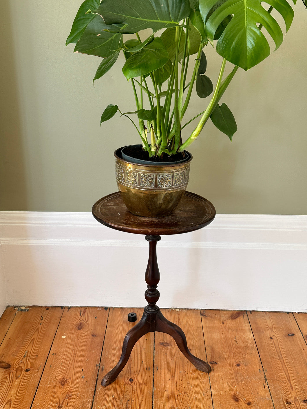 Small Rustic Wooden Side Table Plant Stand