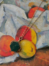 Load image into Gallery viewer, antique gold gemstone fob necklace
