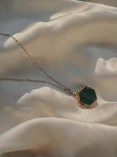 Load image into Gallery viewer, antique gold gemstone fob necklace
