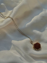 Load image into Gallery viewer, antique gold gemstone fob necklace
