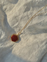 Load image into Gallery viewer, antique gold gemstone fob necklace
