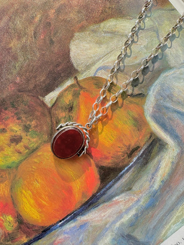 victorian sterling silver fob necklace