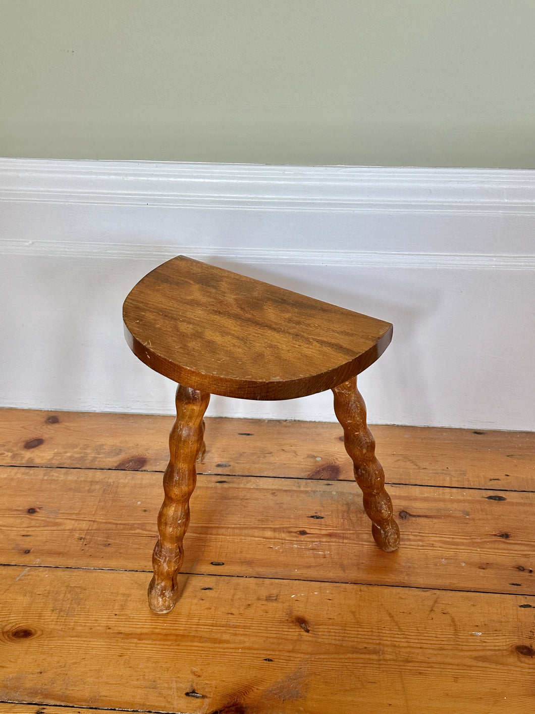 Vintage French Stool with Bobbin Legs