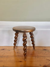 Load image into Gallery viewer, Vintage French Round Stool with Twisted Legs
