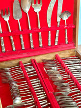 Load image into Gallery viewer, Vintage 1970s Bamboo Bronze Cutlery Set
