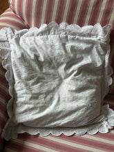 Load image into Gallery viewer, Vintage Square Shaped Embroidery Anglaise Cushion
