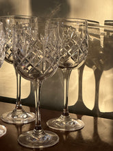 Load image into Gallery viewer, Set of Six Cut Crystal Wine Glasses

