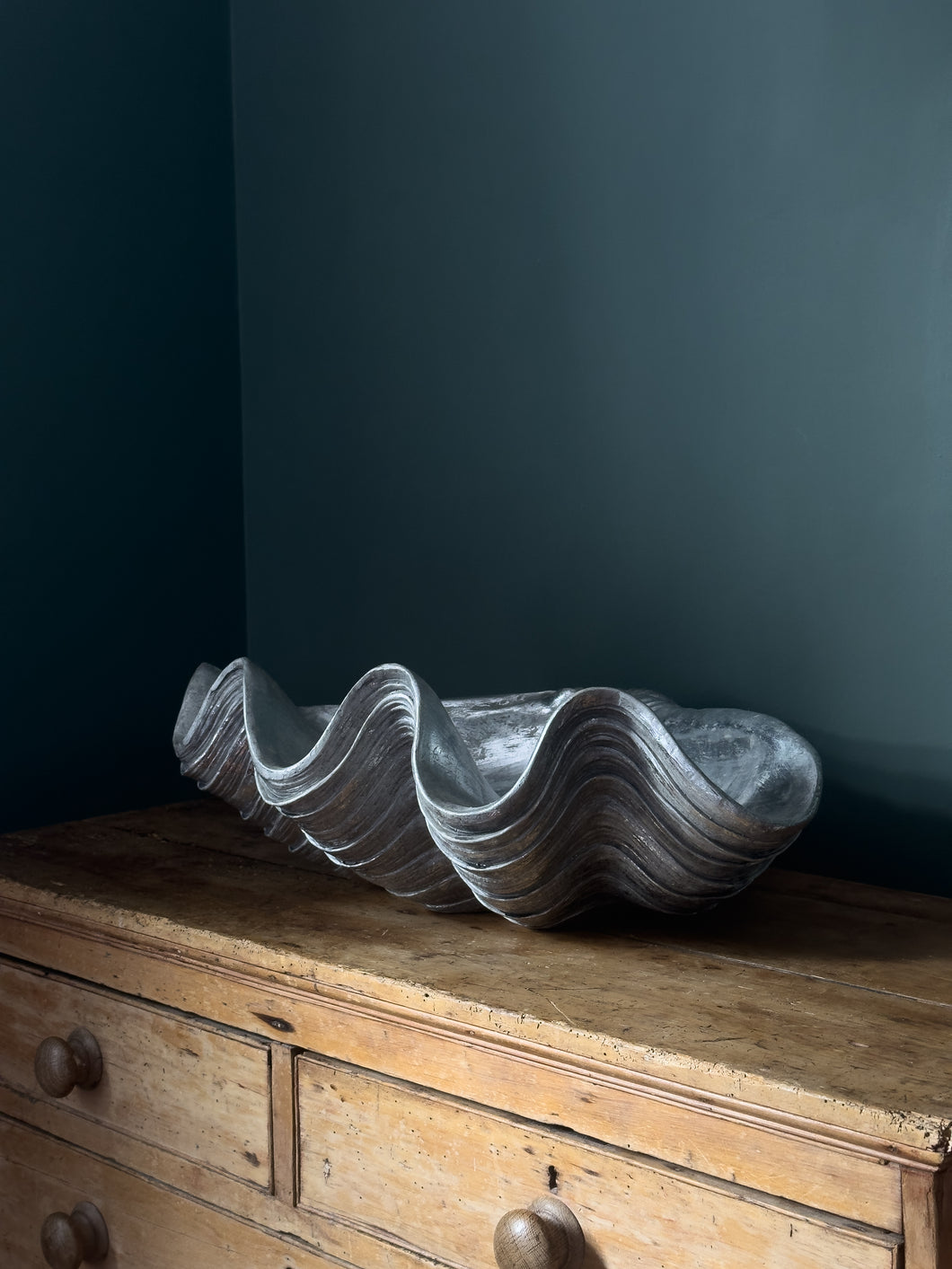 Large Silver Clam Shell