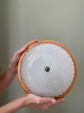 Load image into Gallery viewer, Pair of 1970s Round Ceiling or Wall Sconces in Pine Wood
