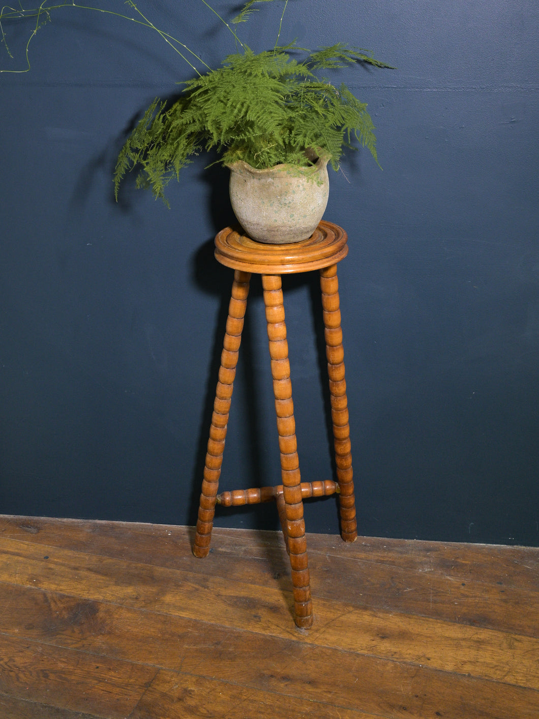 Antique French Demilune Bobbin Stool