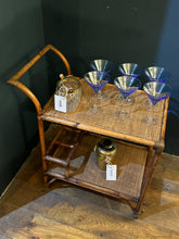 Load image into Gallery viewer, 1950s French Rattan Cocktail Drinks Trolley
