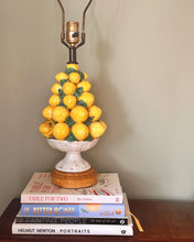 Load image into Gallery viewer, Vintage Italian Lemon Majolica Topiary lamp
