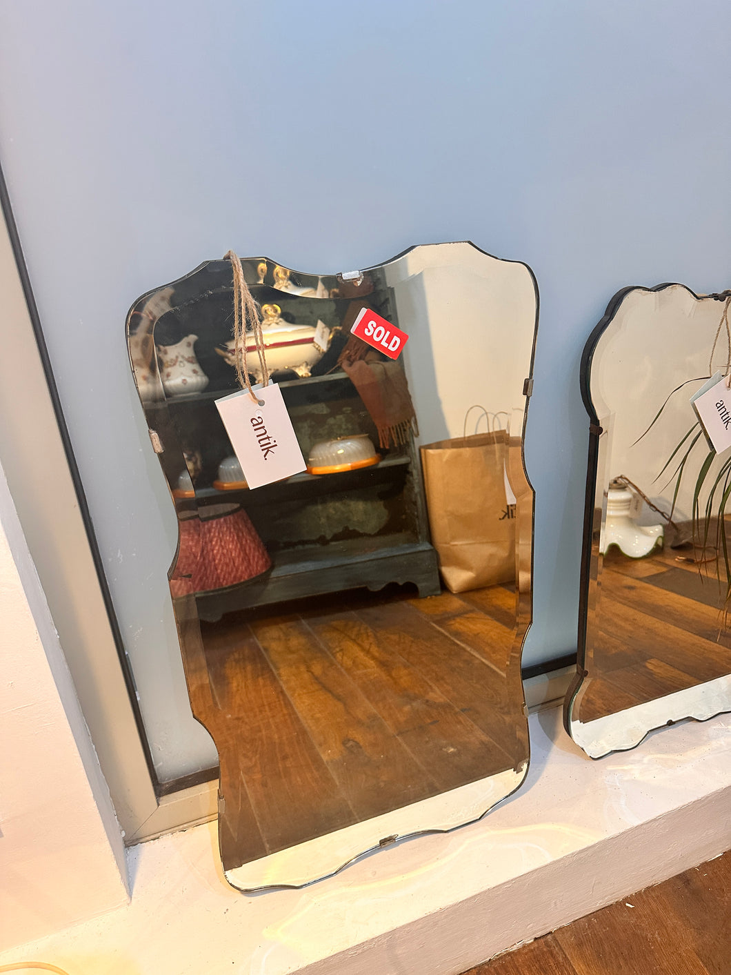 Art deco bevelled mirror