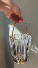 Load and play video in Gallery viewer, Vintage French Crystal Ice Bucket With Bamboo Ice Catcher
