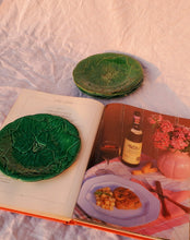 Load image into Gallery viewer, Vintage green leaf majolica leaf plate
