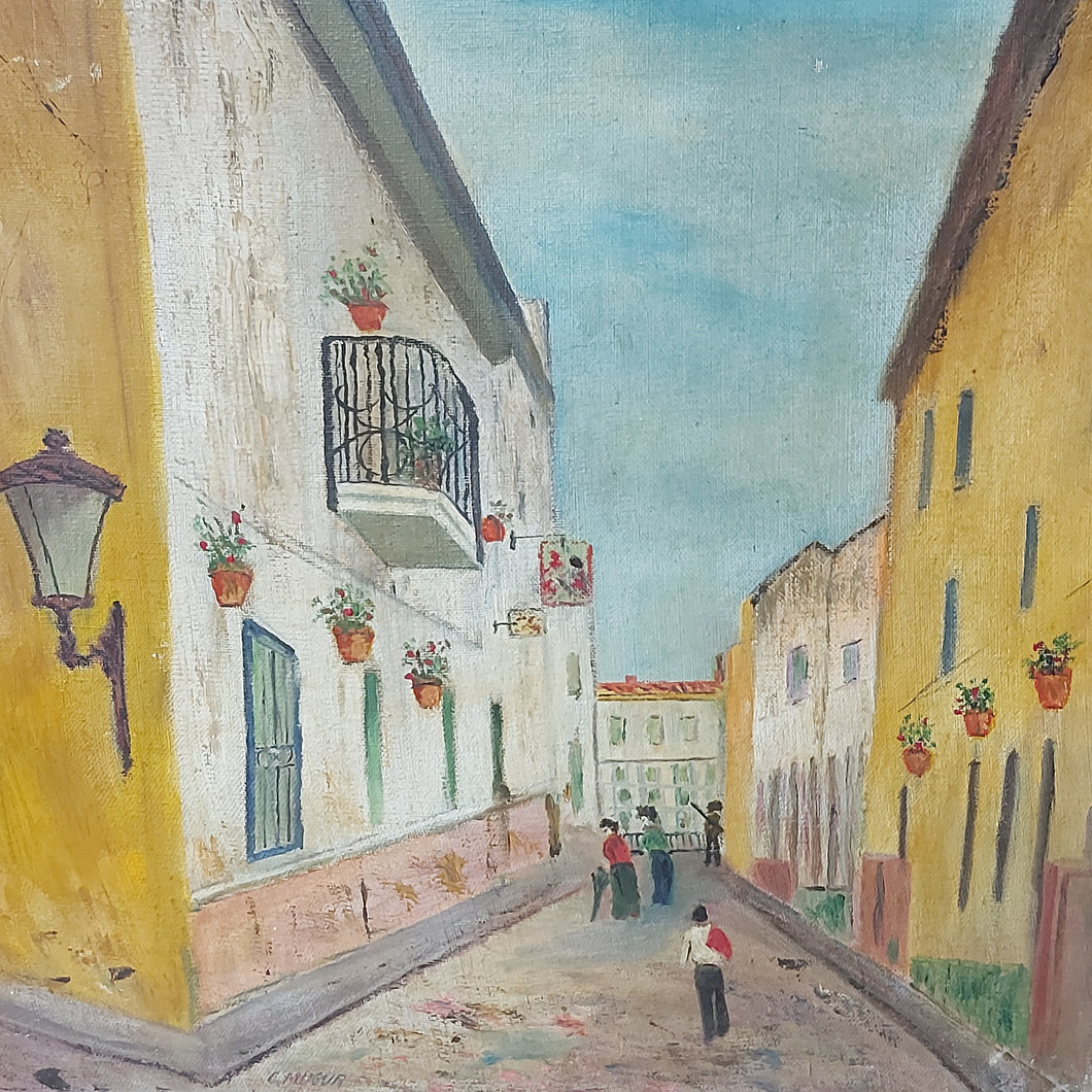Vintage Painting Of Italian Scene