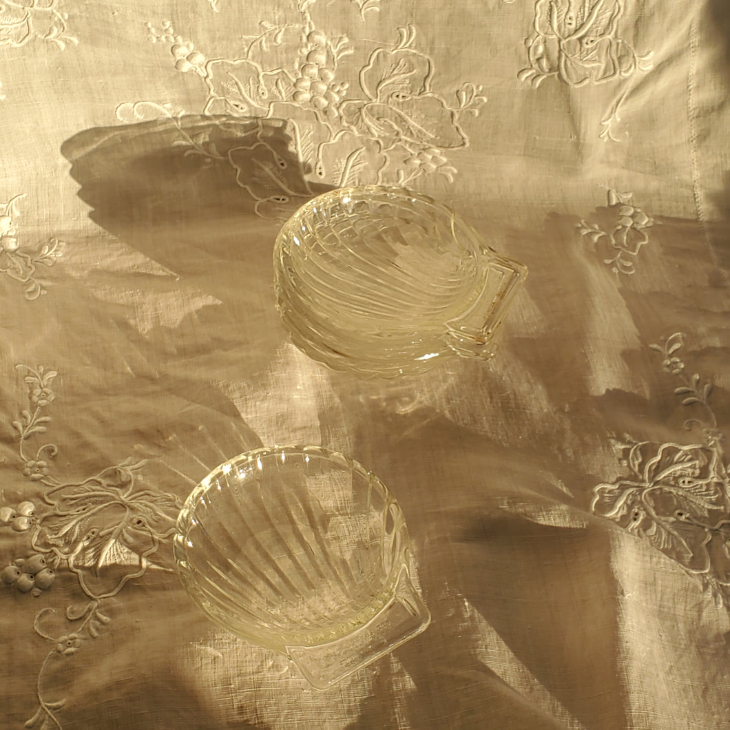 French Glass Shell Dishes
