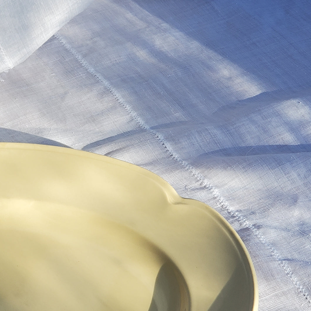 Light Yellow Scalloped Platter Dish