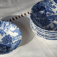 Load image into Gallery viewer, Set Of Seven Blue Toile Plates
