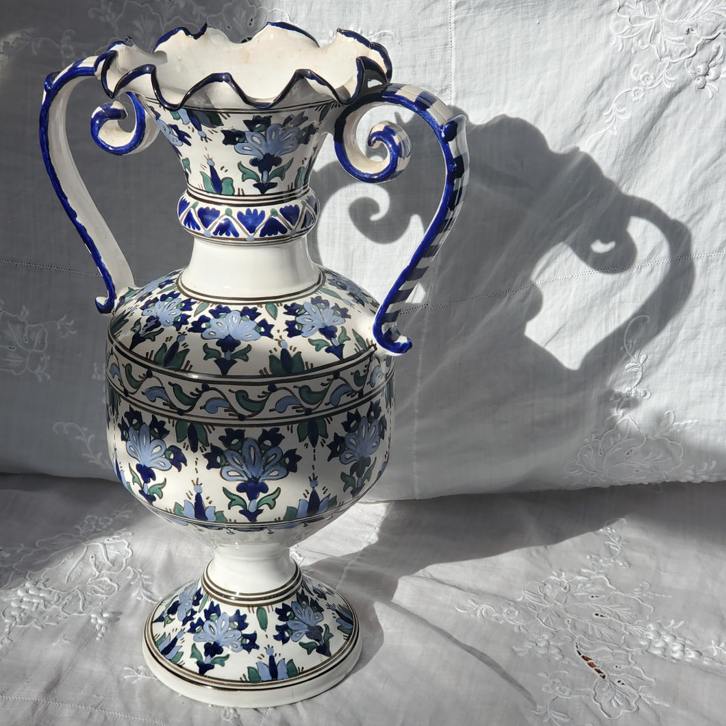 Large Decorative French Faience Vase