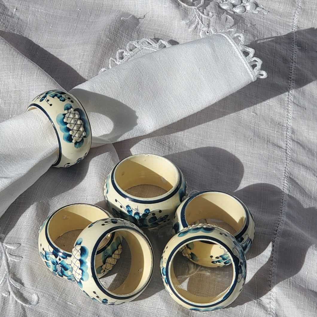 Set of Six Greek Napkin Rings